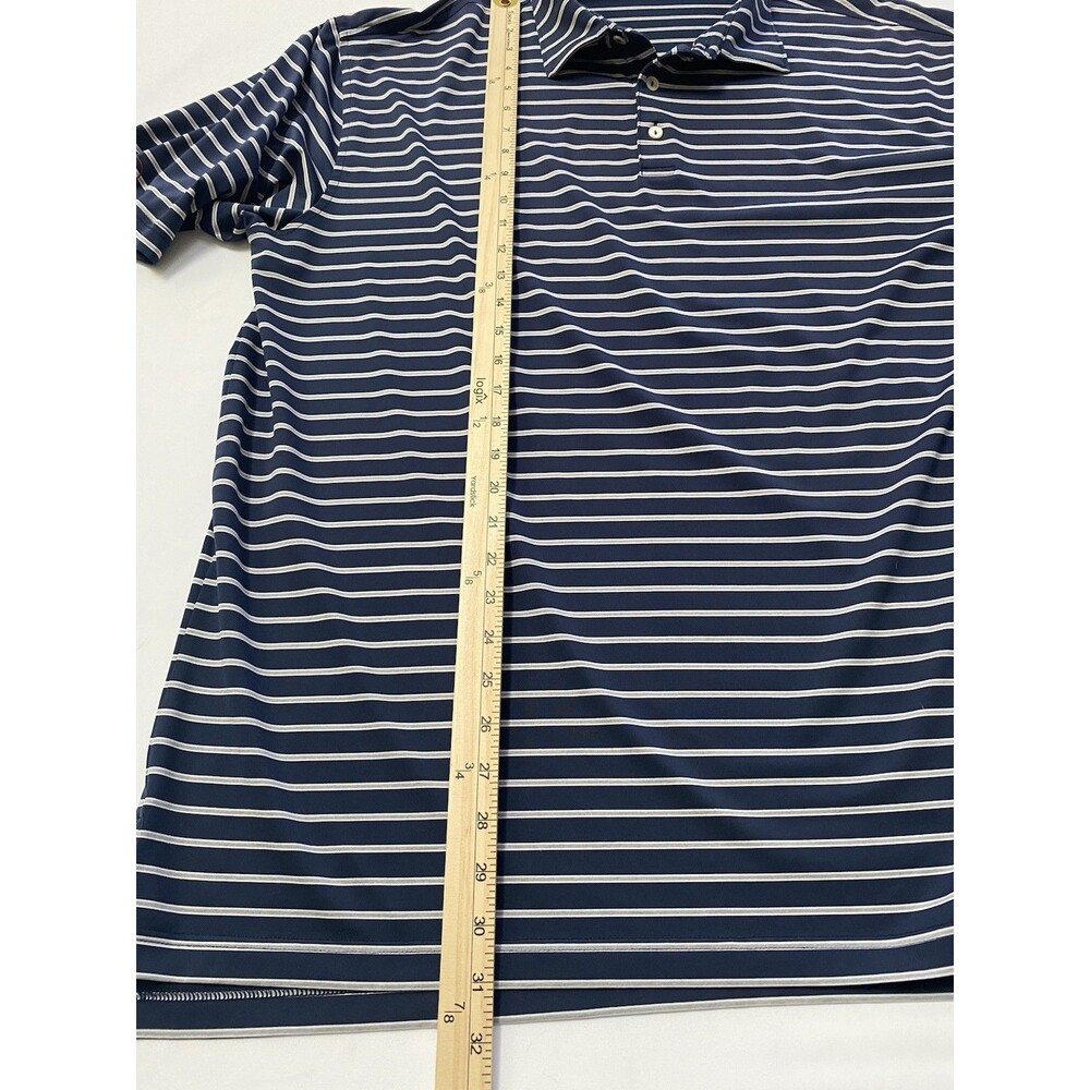 Peter Millar Summer Comfort Polo XL Navy Striped Maker's Mark Star Hill Farm SIV - Picture 7 of 7